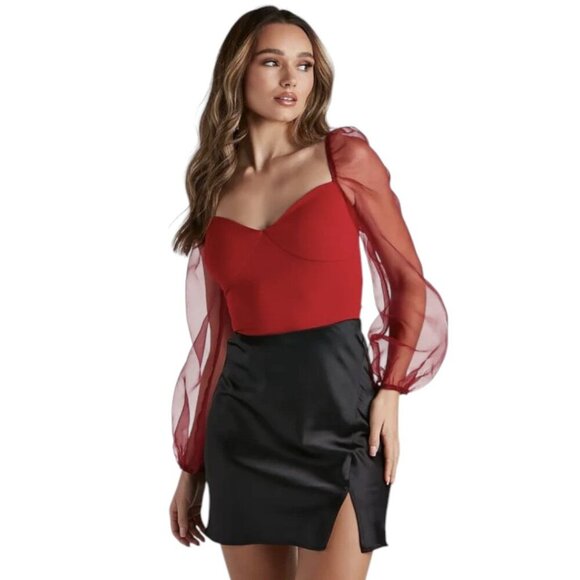 Windsor Sheer Sleeve Blouse - Festival - Concert - Date Night - Like New - Picture 4 of 8